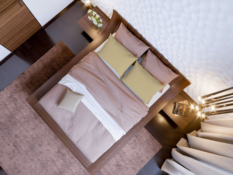 Coppia di Federe 52x82 cm in Microfibra Tinta Unita Panna