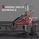 Panca da Palestra Regolabile con Supporto per Bilanciere 210x110x103-123 cm in Acciaio e PU Nero