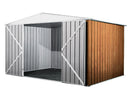 Casetta Box da Giardino in Lamiera di Acciaio Porta Utensili 360x345x212 cm Enaudi Legno
