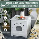 Cuccia per Gatti e Piccoli Cani 48x51x51 cm in MDF  Bianco