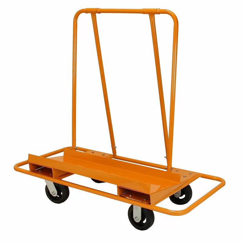 Trolley per Trasporto Cartongesso Pannelli Compensato e MDF Max 1000kg con Ruote in Acciaio Arancione