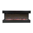 Camino Elettrico da Parete o Incasso Alaro Plus 127x18x52 cm Effetto Fiamma Telecomando in MDF Nero