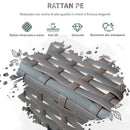 Set Tavolo e 6 Sedie da giardino in Legno e Rattan Sintetico con Cuscini Marrone 