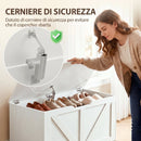 Cassapanca 100 L 80x40x45 cm con Cerniera di Sicurezza e Presa a U Portata 136 kg in Truciolato      