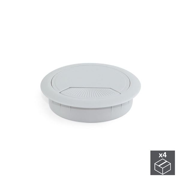 sconto Jeu de 4 presse-étoupes à encastrer Ø8 cm en plastique gris Emuca