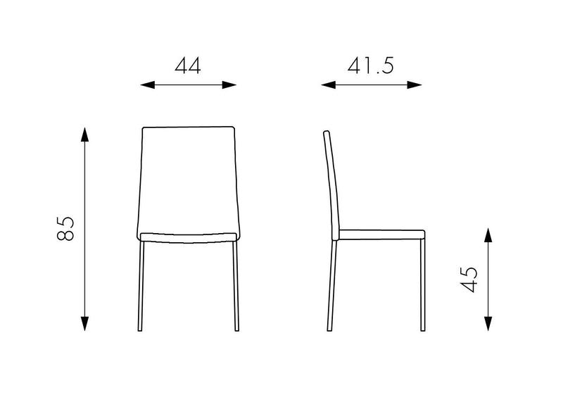 Set 4 Sedie 41,5x44xH85 cm in Similpelle Minnie Viola