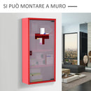 Armadietto per Medicinali Rosso 60x30x12 cm 