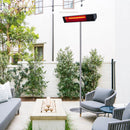 Stufa da Esterno Lampione Riscaldatore su Palo 74,2x218x60 cm 2000W Sined  Nero e Silver