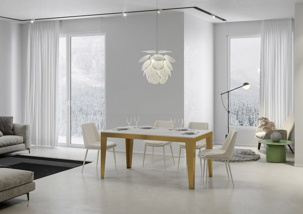 sconto Tavolo Allungabile 180-440x90x77 cm Flame Evolution Bianco Frassino