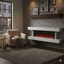 Camino Elettrico da Parete o Incasso Alaro Ultra+ 152x18x52 cm Effetto Fiamma Telecomando in MDF Bianco