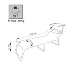 Lettino Prendisole da Giardino 215x71x37h cm in Textilene Vari Colori