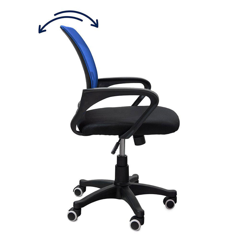 Sedia Poltrona Operativa da Ufficio in Tessuto Net Blu