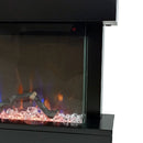 Camino Elettrico da Parete o Incasso Alaro Plus 127x18x52 cm Effetto Fiamma Telecomando in MDF Nero