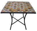 Tavolo da Giardino Quadrato in Ferro Top Mosaico Soriani Ravello