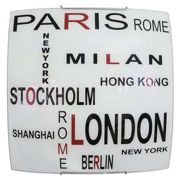 Plafonnier 2xE27 Crochets Fil Acier Verre Dalle Capitals E-Energy Capitals prezzo