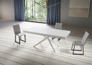  Tavolo Allungabile 180-440x90x74 cm Niket Bianco Frassino Gambe Bianche