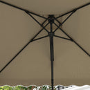 Ombrellone da Giardino Decentrato Doppio Tetto 2.5x2.5m Base a Croce Cachi