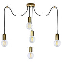 Sospensione 5xE27 3Mt Montatura Oro Satinato E-Energy Elaide