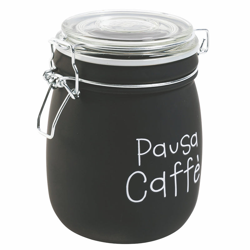Barattolo Caffè con Scritta Ø10,8x17,3 cm in Vetro con Chiusura in Metallo VdE Tivoli 1996