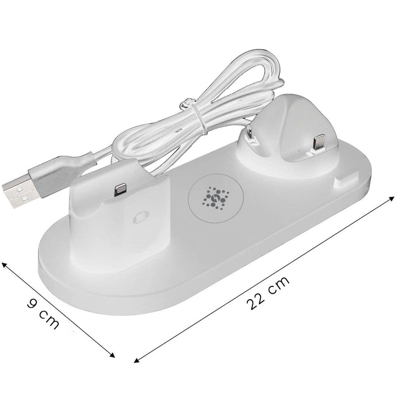 Stazione di Ricarica Wireless 6 in 1 Compatibile per  iPhone AirPods Apple Watch Bianco
