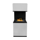 Camino a Bioetanolo da Pavimento 38x38x100 cm Oslo in acciaio Bianco  