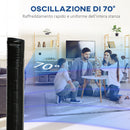 Ventilatore a Torre da Terra 3 Funzioni e 3 Velocità con Telecomando Oscillante 70° Nero      