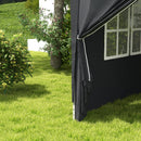 Gazebo Pieghevole 3x3m in Metallo Grigio