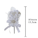 Set 12 Pick Fiorito Artificiali Altezza 15,5 cm Bianco