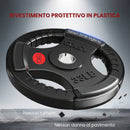 Set di Dischi Pesi 2x15 kg Ø34x5 cm con Foro 5 cm e 3 Impugnature in Acciaio e Plastica Nero      