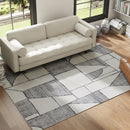 Tappeto Moderno Antiscivolo 230x160x0,7 cm Linee Geometriche in Poliestere Grigio  