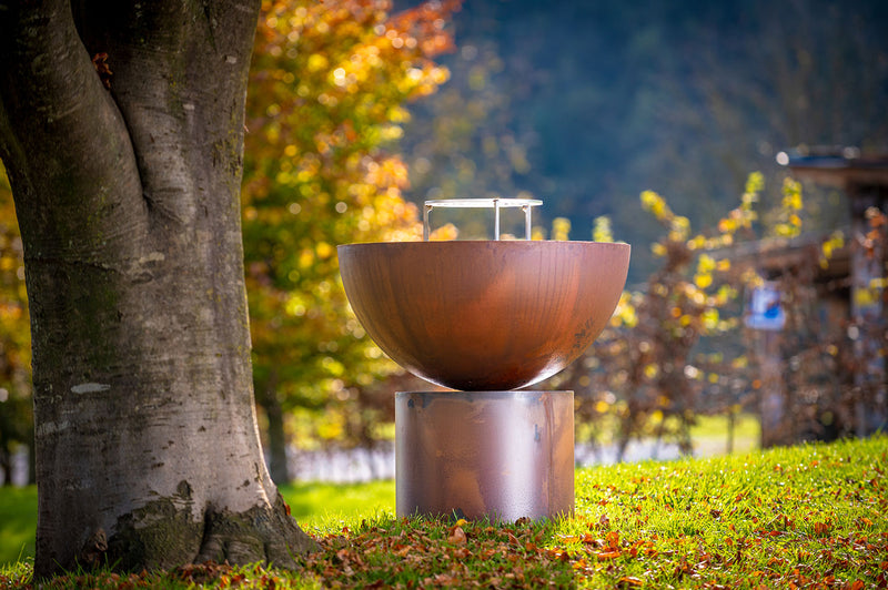 Barbecue a Legna Ø60x71 cm Primula in Acciaio Nero Alta Temperatura