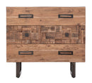 Comò Mumbai 85x40x77 cm in Legno di Acacia e in Ferro Marrone e Nero
