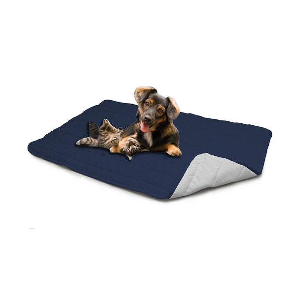prezzo Tapis rembourré pour Chiens Chats Réversible bleu foncé/gris clair