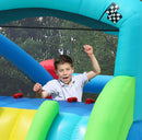 Gonfiabile per Bambini Triplo Scivolo Racing Arrampicata e Rimbalzo Multicolore      