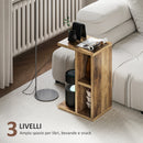 Tavolino da Salotto a Forma di C 40x30x60 cm con 3 Ripiani Marrone  