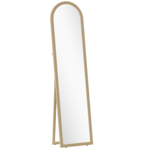 Specchio da Terra e Parete a Figura Intera con Cavalletto 40x160 cm Cornice Effetto Pietra in PS Beige online