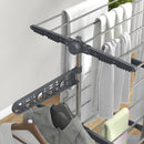 Stendino Verticale 3 Ripiani Regolabili 142x55x152 cm in Acciaio e Plastica Grigio e Argento  