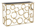 Console Globe 120x40,5x81,5 cm in Ferro e Vetro Oro