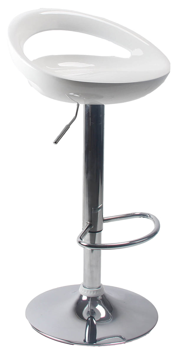 Tabouret Motti Seattle en ABS blanc brillant avec vérin à gaz et siège pivotant online