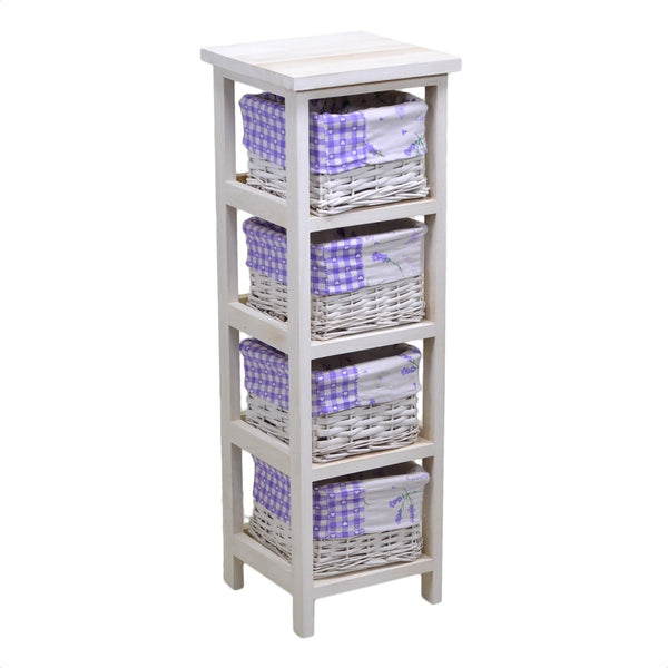 Commode en Bois 4 Tiroirs 25x25H76,5cm Adami Lavande sconto