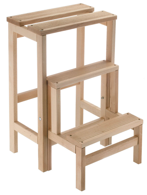 Tabouret échelle Fumer Cleo en bois de hêtre brut prezzo