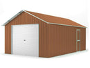 Casetta Box da Giardino in Lamiera di Acciaio 438x721x324 cm Legno
