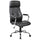 Chaise de bureau présidentielle en similicuir noir Tosini New York