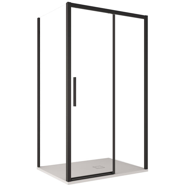 Cabine de douche d'angle 1 porte coulissante en cristal transparent 6 mm H195 Bonussi Eliane Différentes tailles online