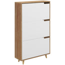 Scarpiera Salvaspazio 18-24 Paia di Scarpe a 3 Cassetti  72x24x119 cm in Truciolato Bianco