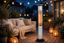 Stufa Elettrica ad infrarossi da Esterno 38,8x41,7x 166,8 cm in Fibra di Carbonio con Luce Led Skyline Pro Bianco