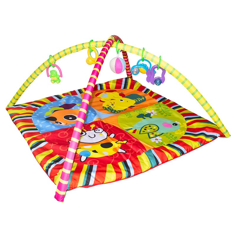 Tappeto attività per Bambini 83x83 cm con 5 sonaglini gioco bambi