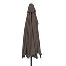 Mezzo Ombrellone da Giardino Mezzaluna 269x138x236 cm con Apertura a Manovella Caffè