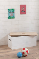 Cassapanca Baule in Legno 80x35x35 cm Panda Bianco