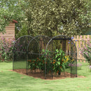 Serra per Piante con Rete a Tunnel 1,2x3x1,5m con Porta a Cerniera Nero
